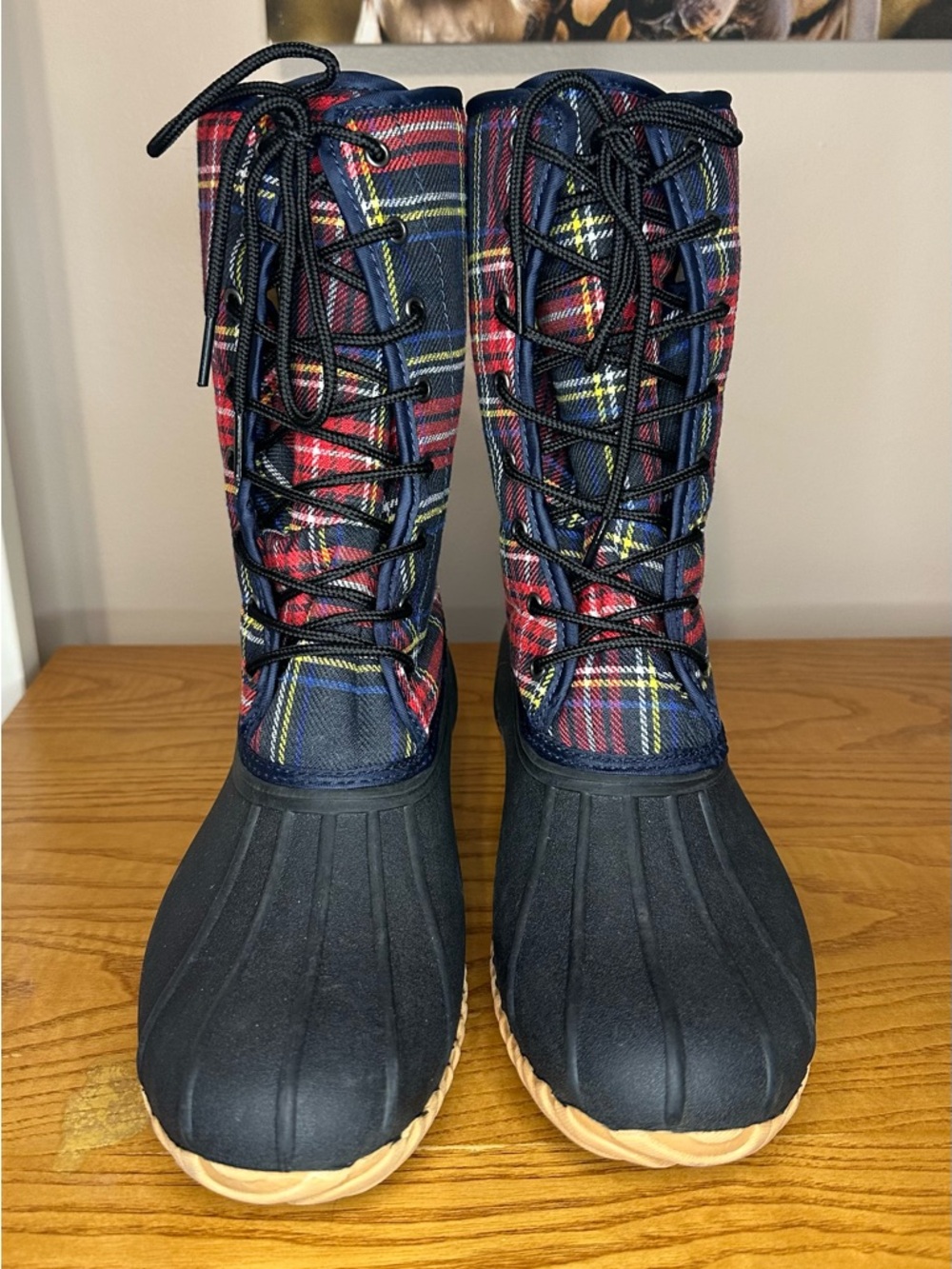 Sociology Joan Plaid Shearling Lined Duck Boots Women's Size 10 - Picture 2 of 8